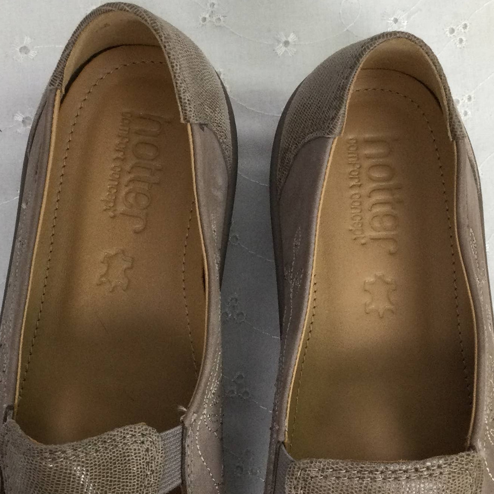 NEW Hotter Calypso Comfort Concept Tan Leather Slip On Square Toe Loafer 10 - Picture 3 of 14